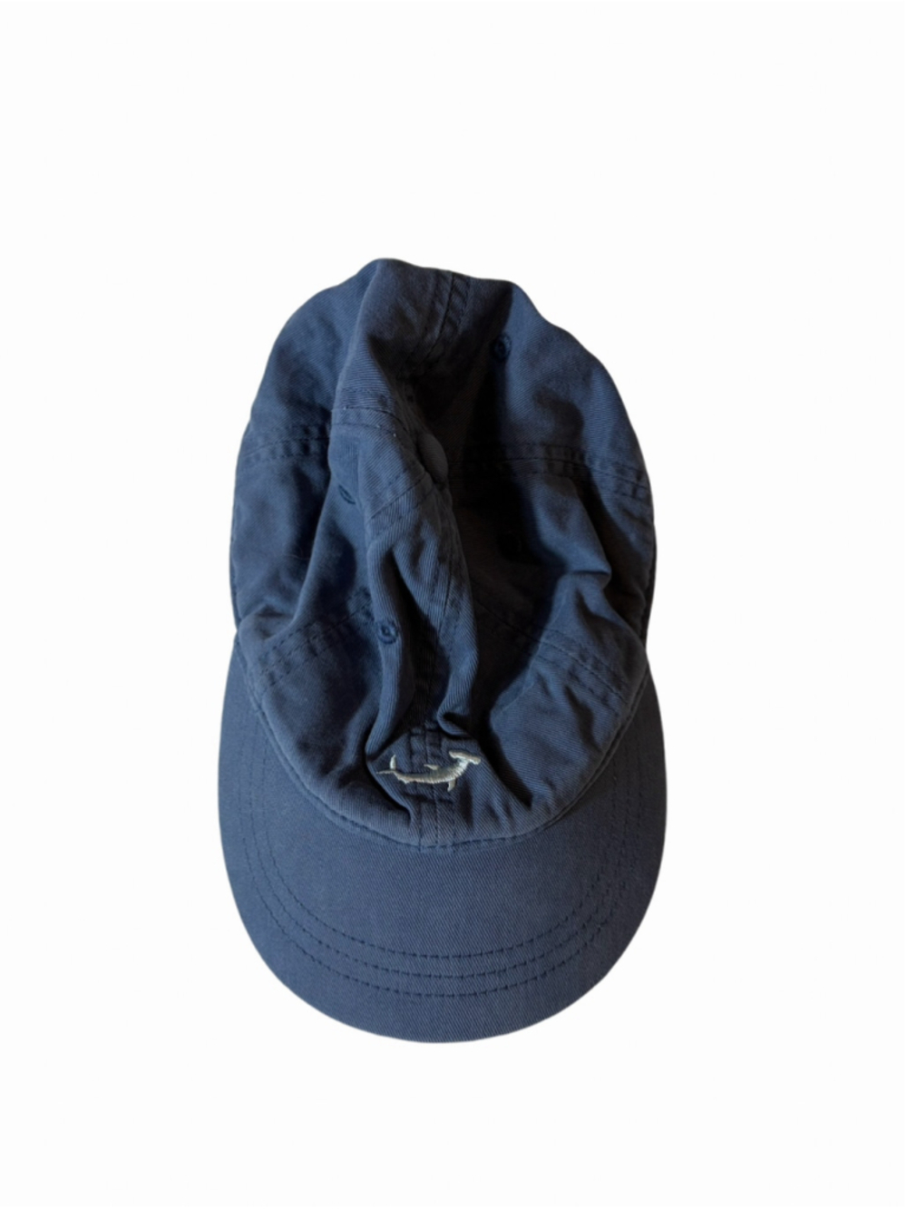 J.Crew Crewcuts Kids Shark Sun Hat XS/S Blue Neck Flap Cotton Cap